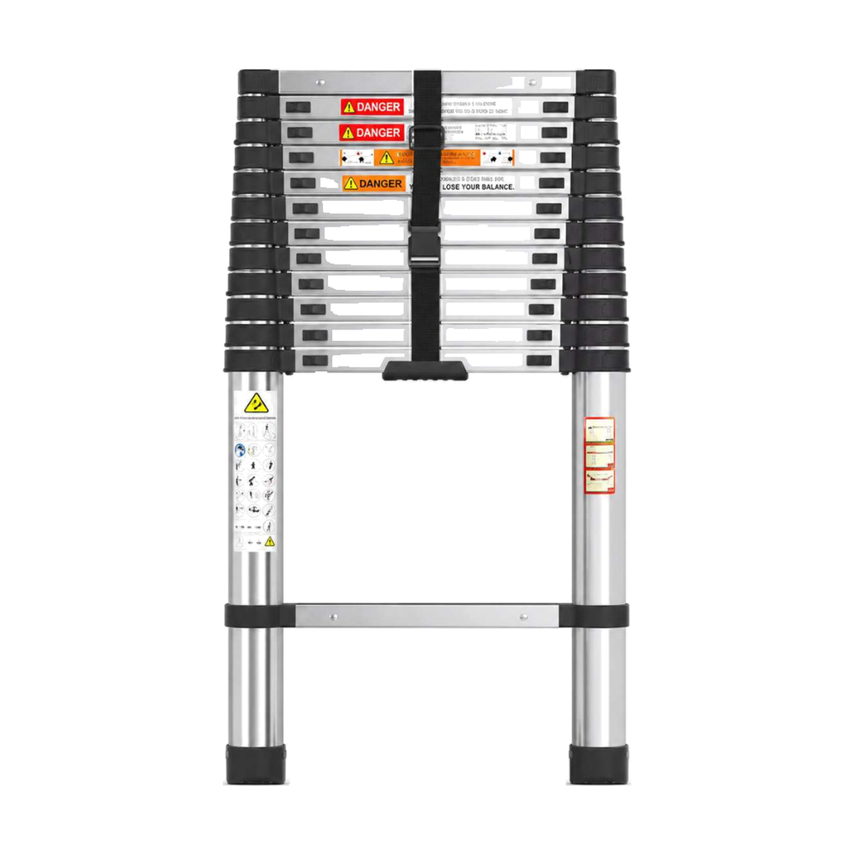 Échelle Télescopique 3,8 m Inox Pliable