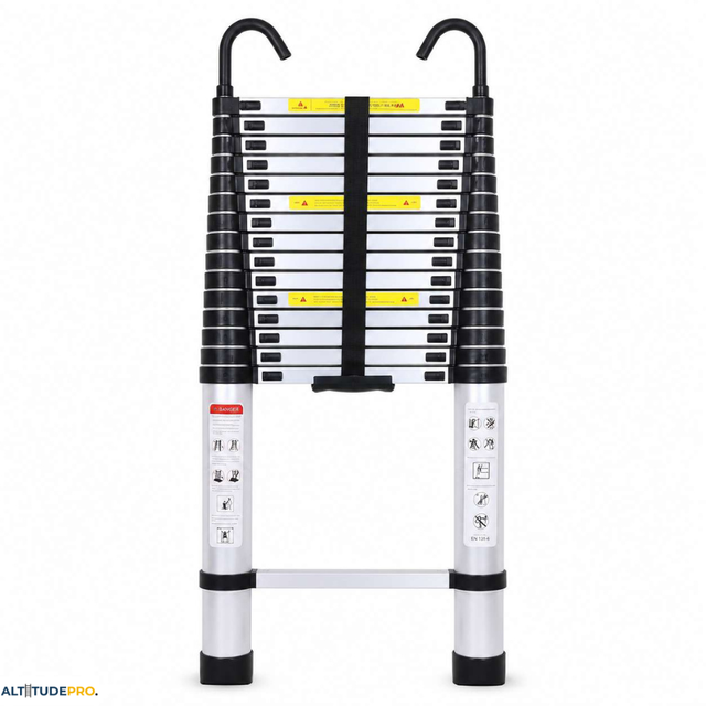 Échelle Télescopique 6,3 m Inox avec Crochets