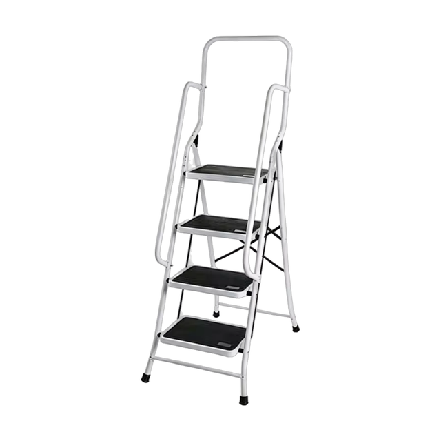 Escabeau Pliant Acier 4 Marches avec Main Courante