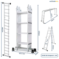 Échelle Multifonctions Pliante 4,61 m en Aluminium
