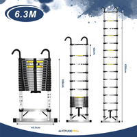 Échelle Télescopique 6,3 m en Acier Inoxydable