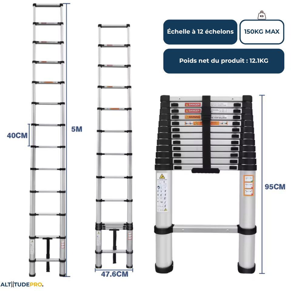 Échelle Télescopique 5m en Aluminium