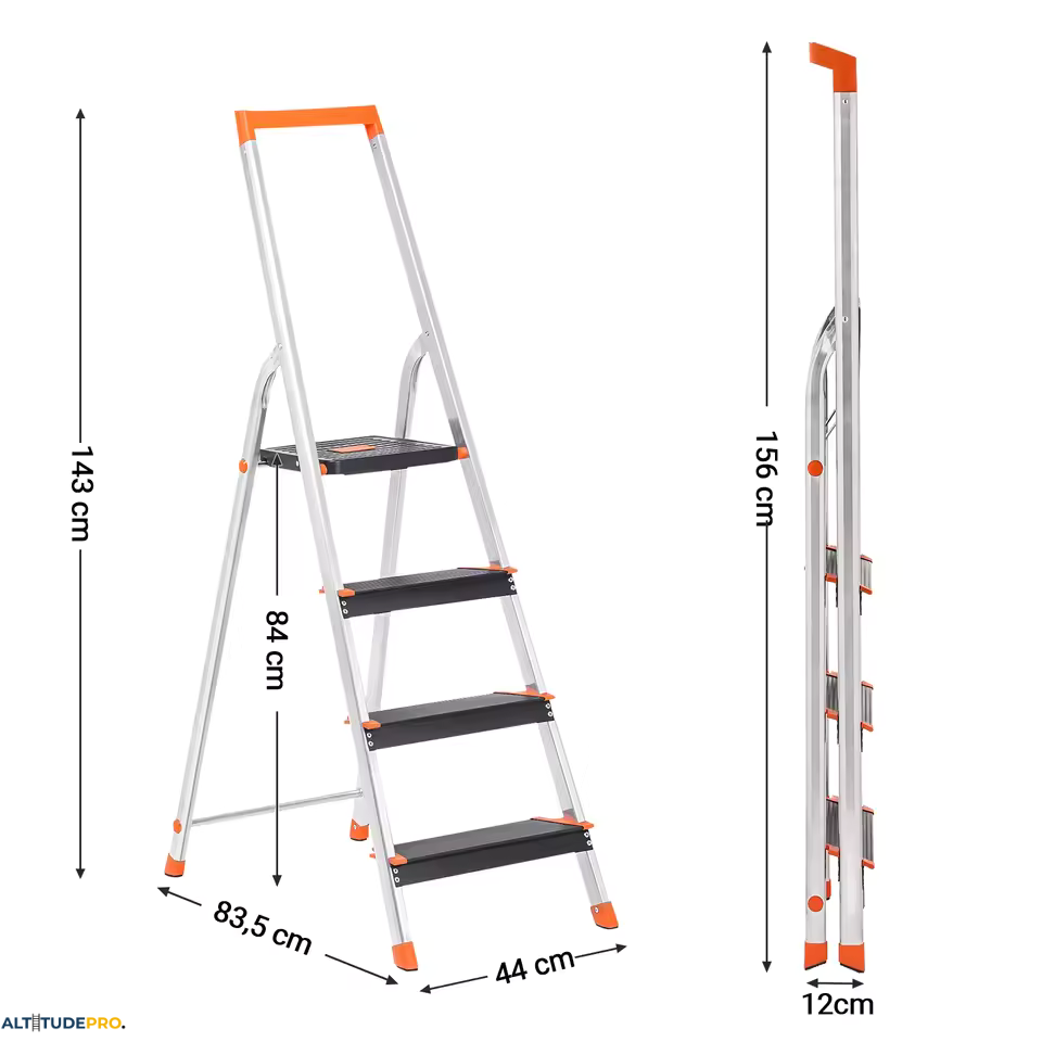 Escabeau Pliant 4 Marches en Aluminium