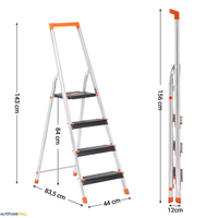 Escabeau Pliant 4 Marches en Aluminium