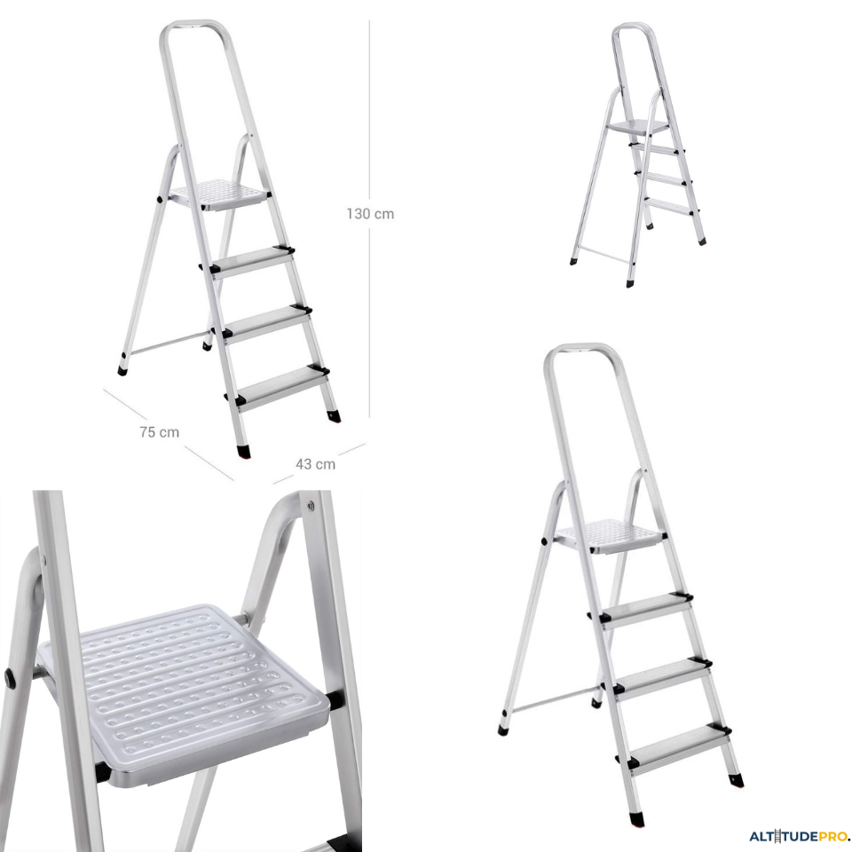 Escabeau Pliant 4 Marches en Aluminium