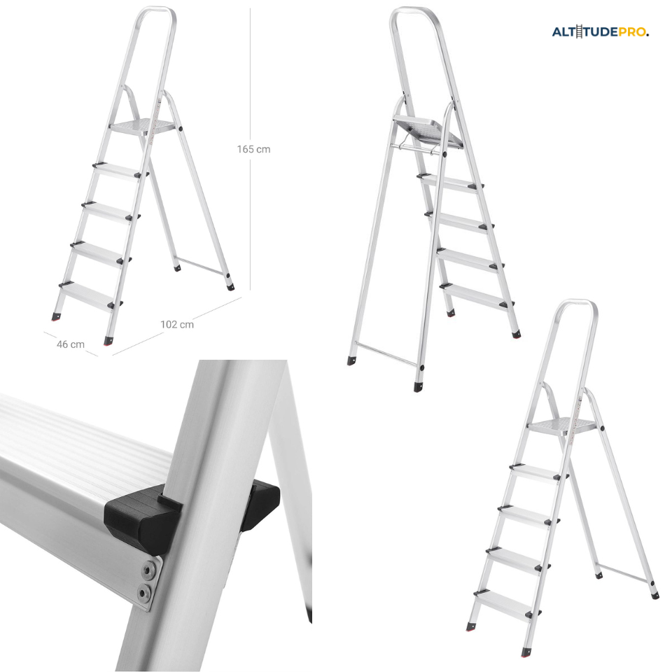 Escabeau Pliant 5 Marches en Aluminium