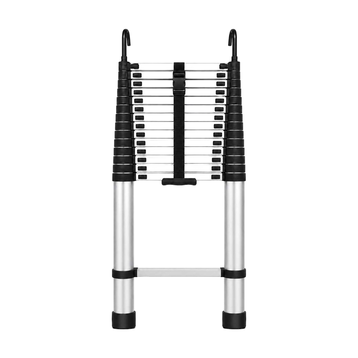 Échelle Télescopique 6,2 m Aluminium avec Crochets de Toit