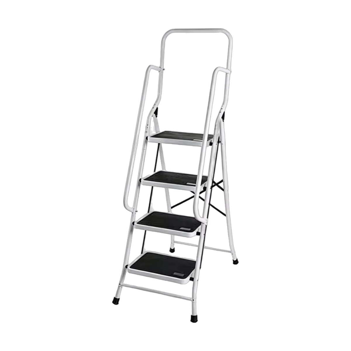 Escabeau Pliant Acier 4 Marches avec Main Courante